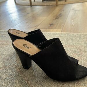 Slip on black wedges